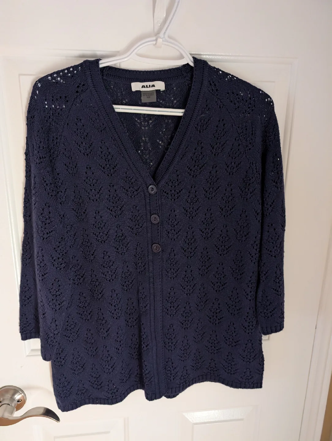 ALIA Navy Blue Cardigan - Size M thumbnail