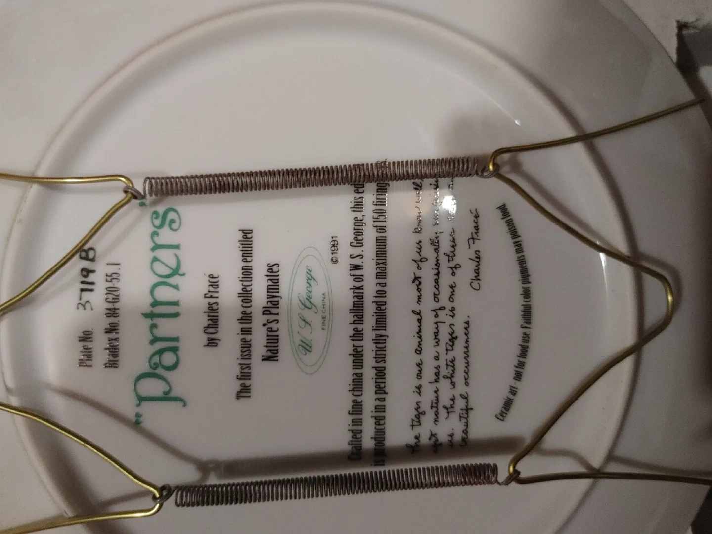 W.S. George Collector Plates - Cougar & Tigers image indicator(2)