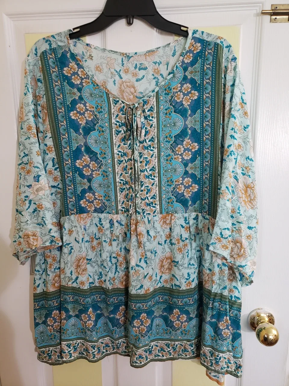 Floral Print Blouse - Rayon Material plus size size 3xl thumbnail