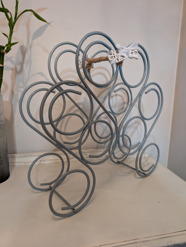 Grey Metal Wine Rack