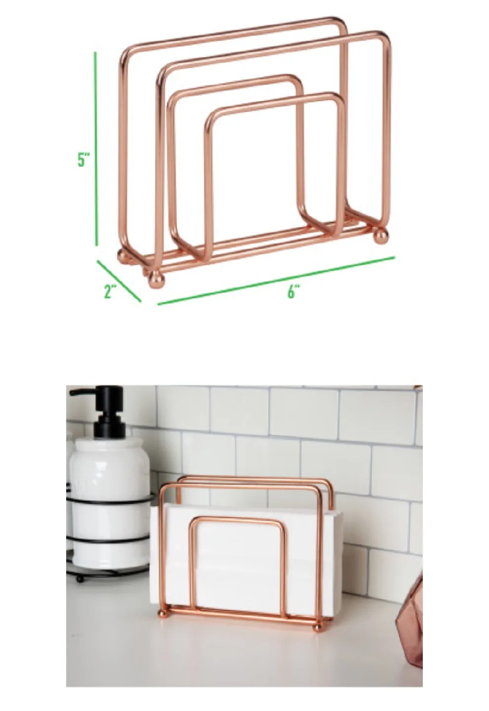 Rose Gold Napkin Holders - Set of 2 image indicator(2)