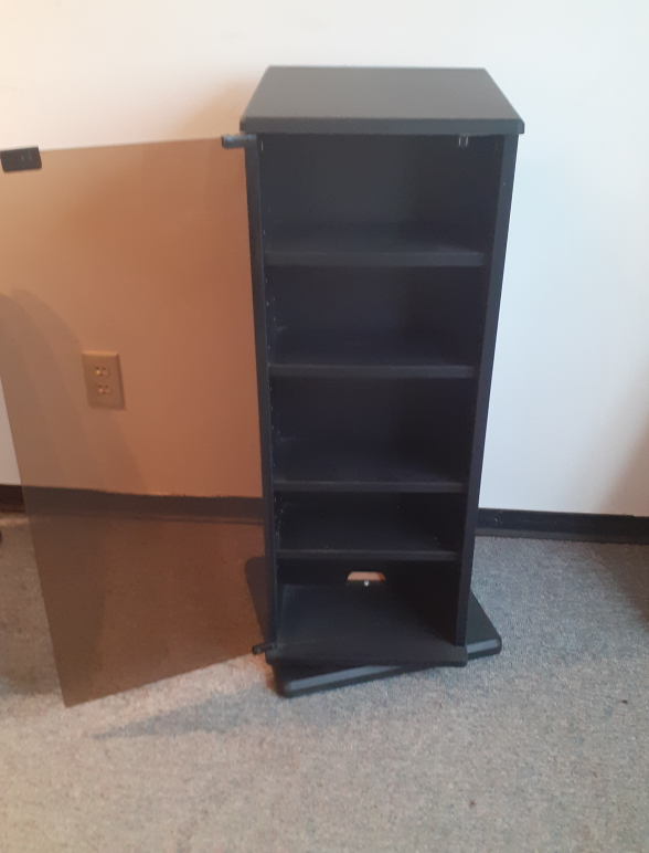 Black Media Cabinet with five Shelves each side