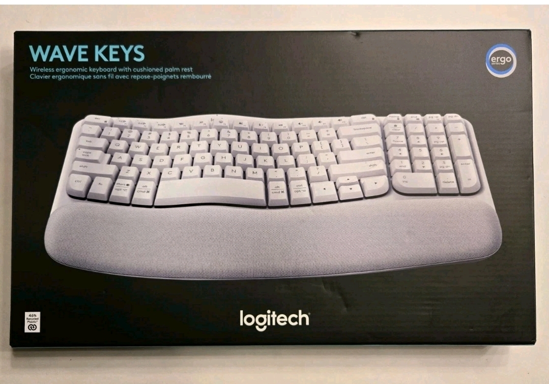 Logitech Wave Keys Wireless Ergonomic Keyboard - NEW open box! - photo 2
