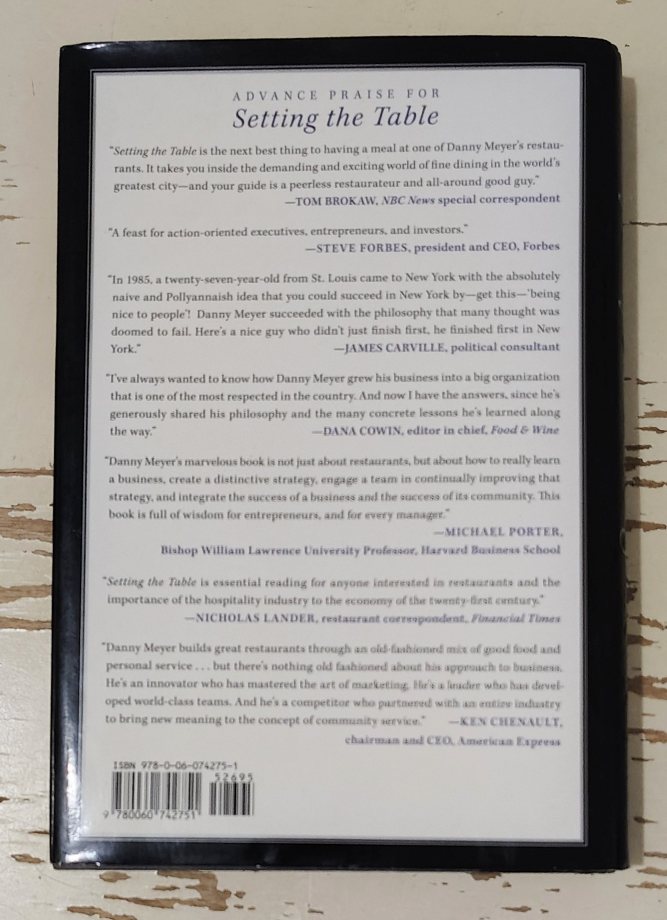 Setting the Table by Danny Meyer, signed, first edition - photo 2