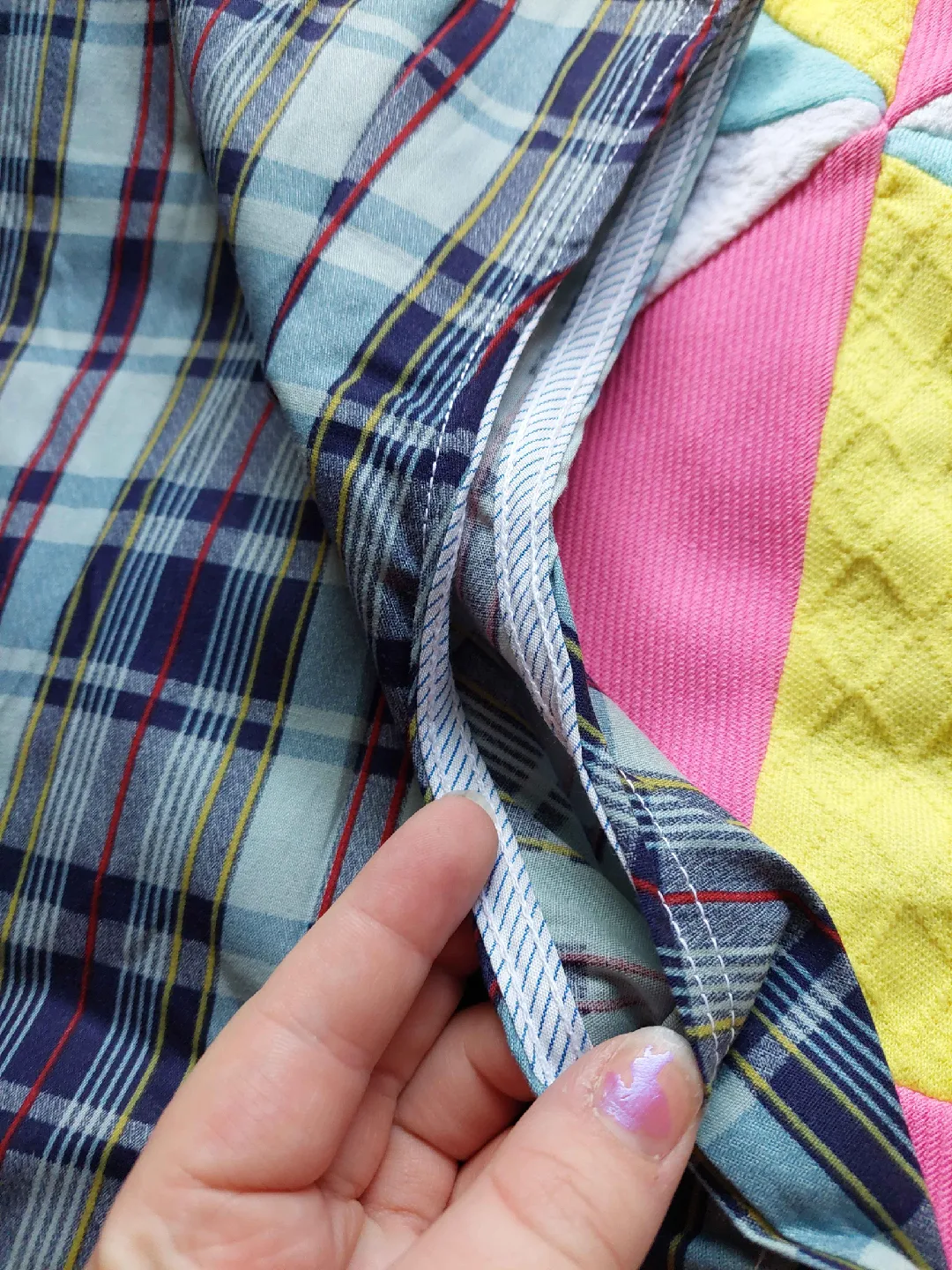 NWT vintage 70s blue plaid button-up tank top image indicator(6)