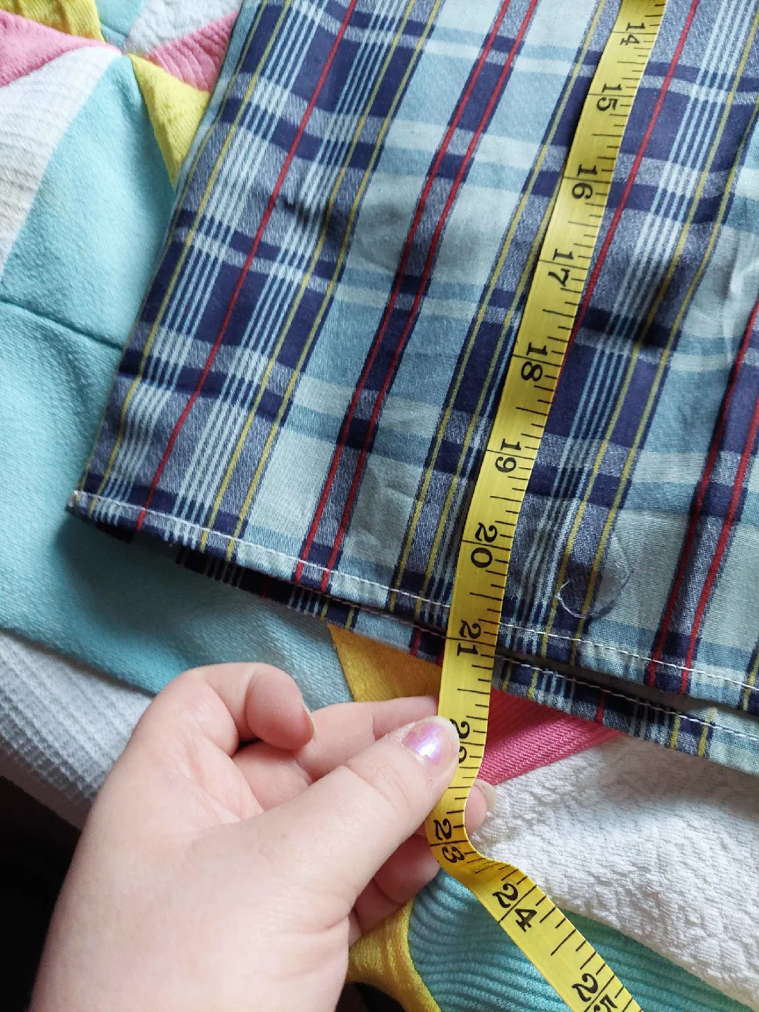 NWT vintage 70s blue plaid button-up tank top image indicator(8)