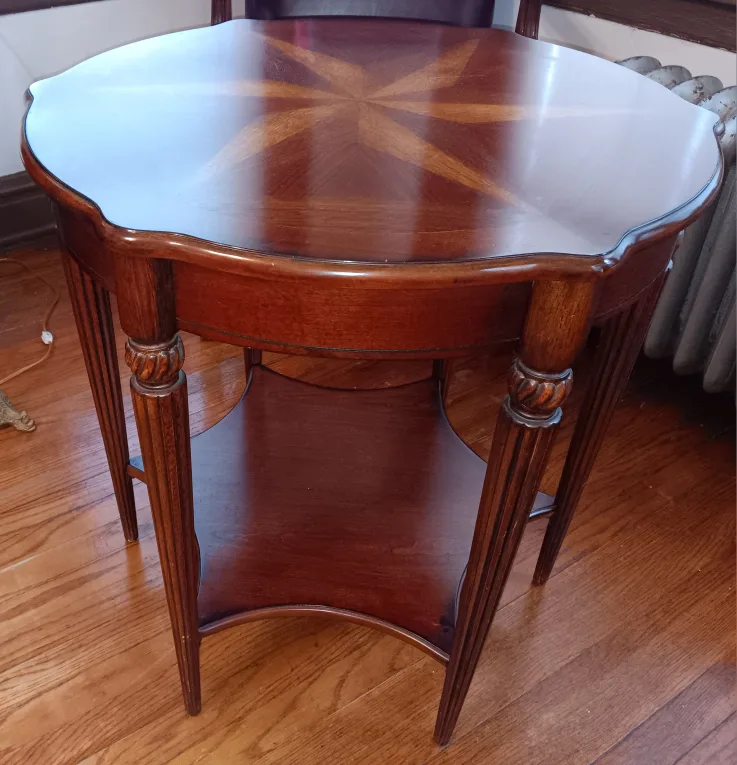 Wooden Accent Table with Star Design image indicator(4)