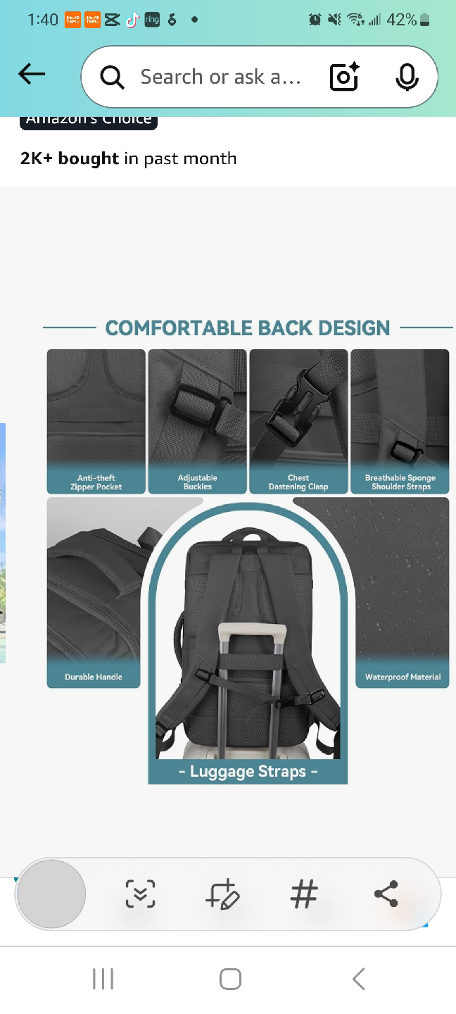 ARSYSTECO Carry On Travel Backpack - Black - photo 4