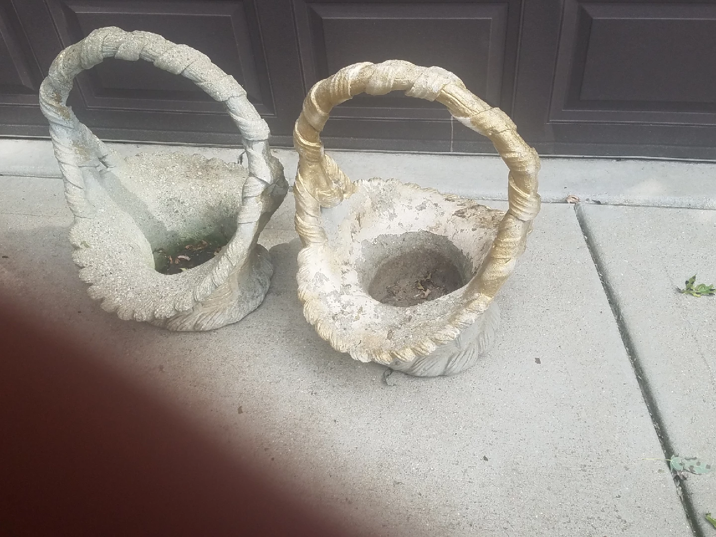 Concrete Basket Planter Set