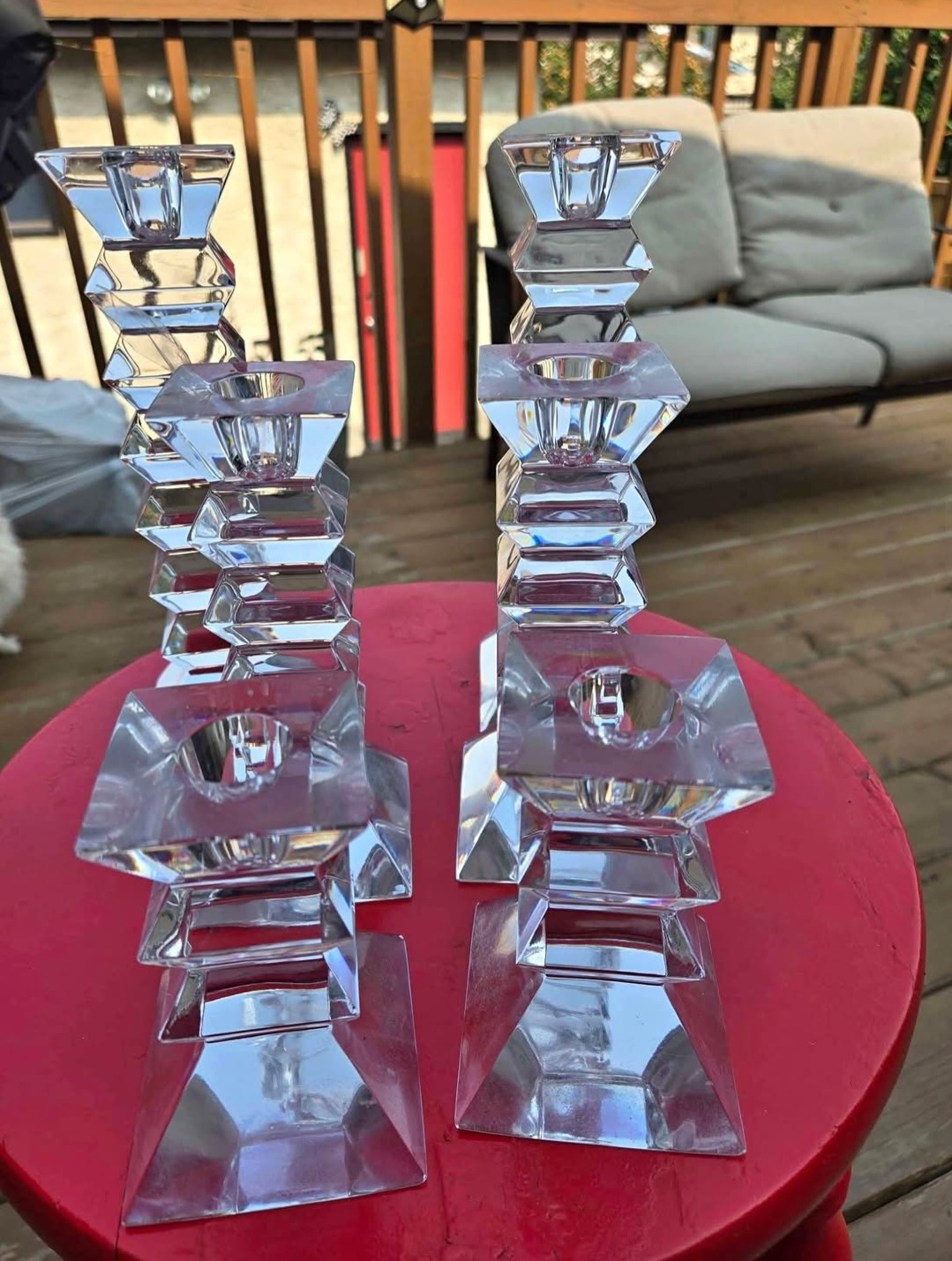 Set of 6 Modern Glass Candle Holders