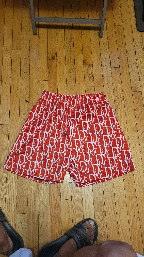 Dior Red & White Patterned Shorts - XXL thumbnail