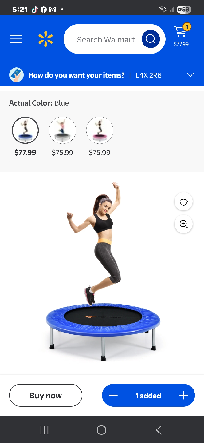 Blue Mini Exercise Trampoline