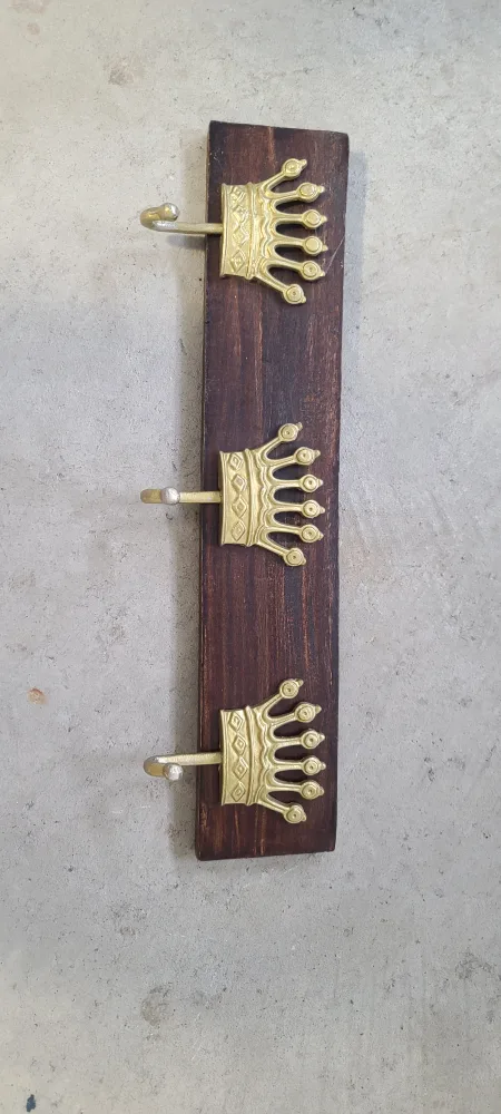 Wooden Coat Rack with Crown Hooks thumbnail
