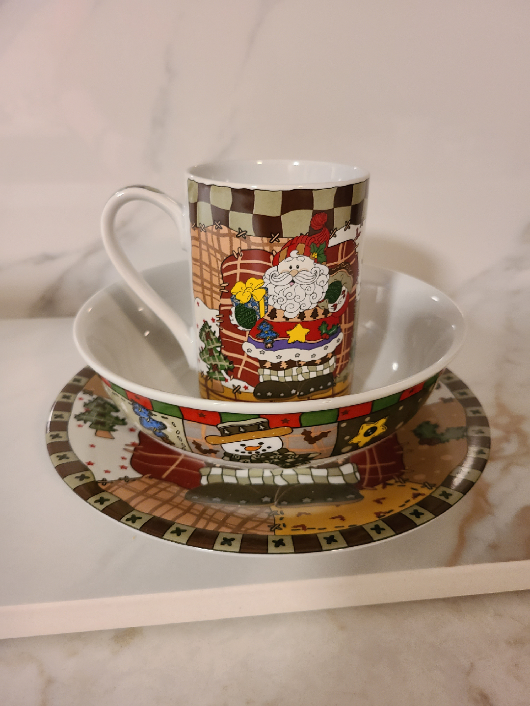 Christmas coffee cup /dish set - photo 2