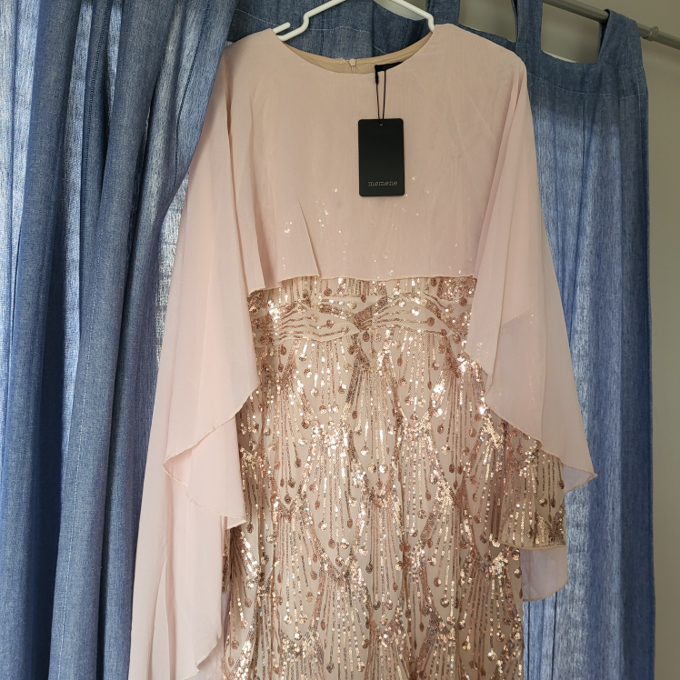 New Sequin Dress with Cape