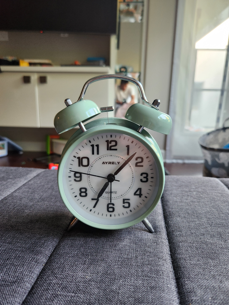 Twin Bell Alarm Clock - Mint Green (battery included)