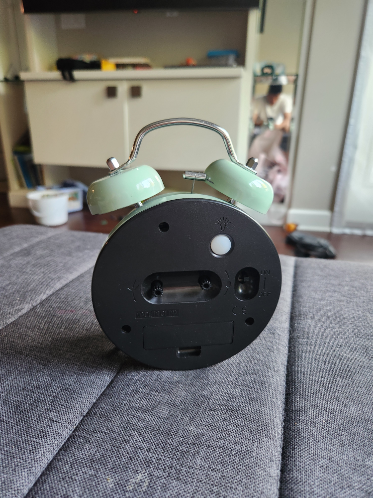 Twin Bell Alarm Clock - Mint Green (battery included) - photo 2