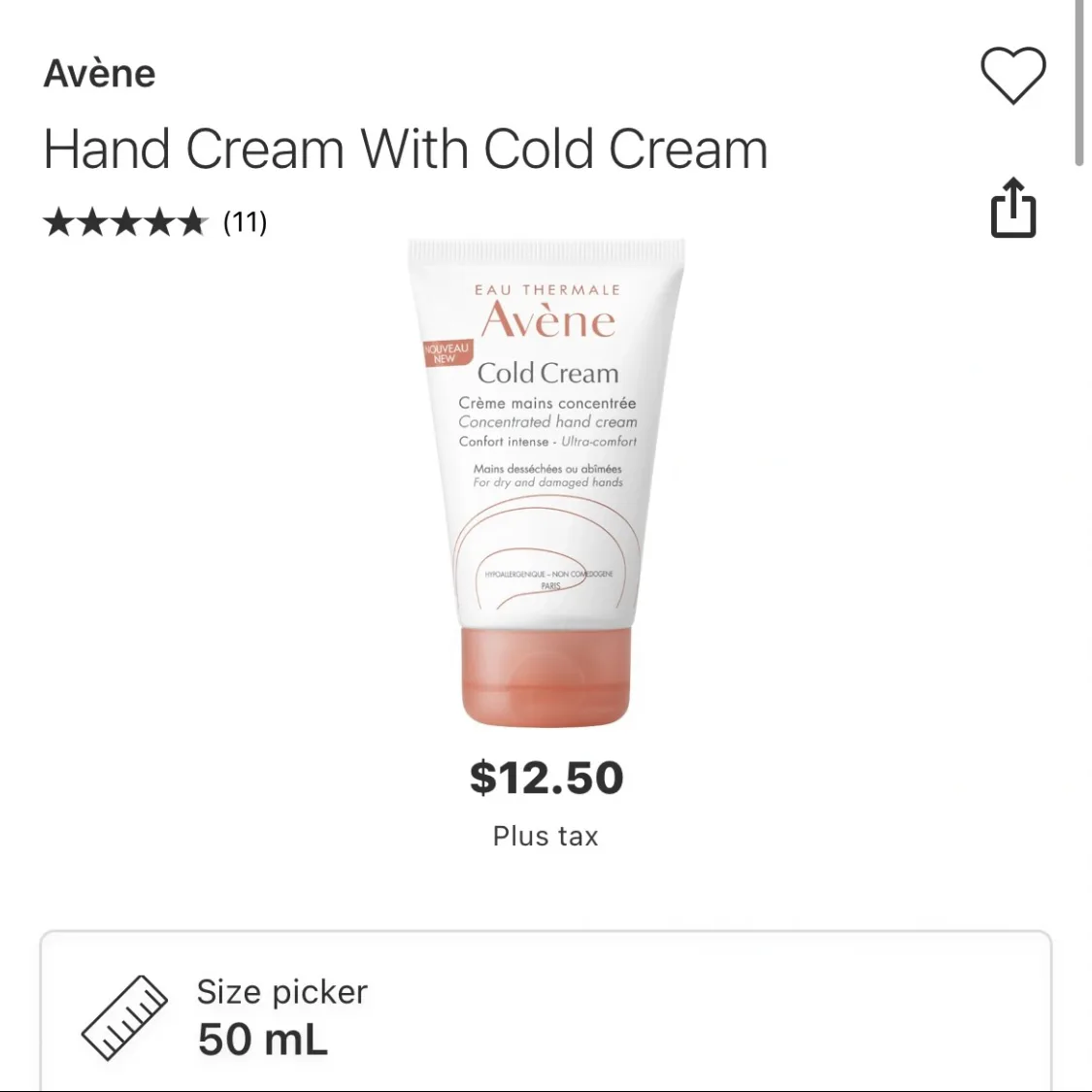 Avene cold cream hand cream (50ml) thumbnail