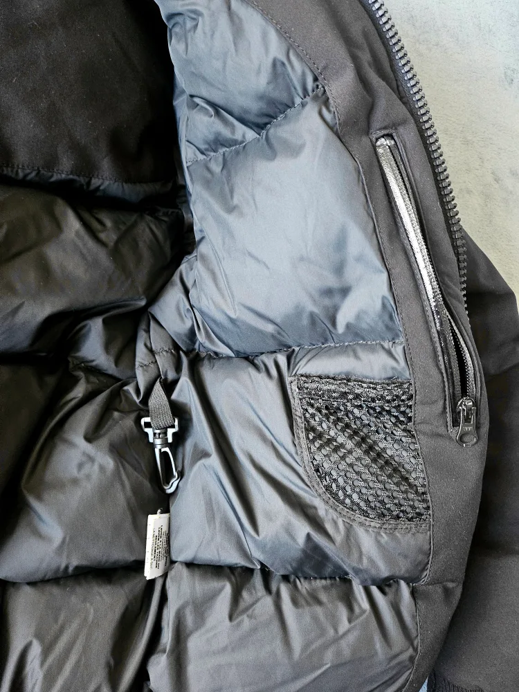 🇨🇦 CMFR Men's Black Down Bomber Jacket with Leather Trim (XS) image indicator(7)