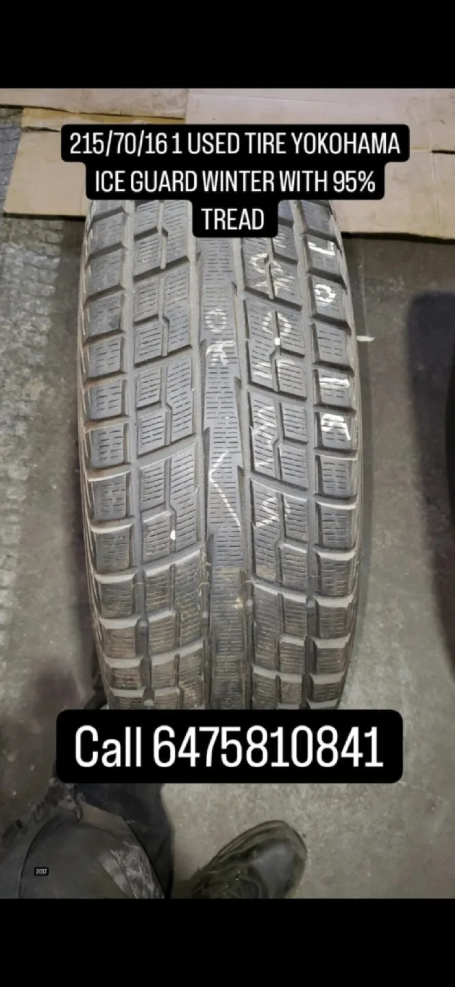 215/70/16 Yokohama Ice Guard Winter Tire - 95% Tread thumbnail