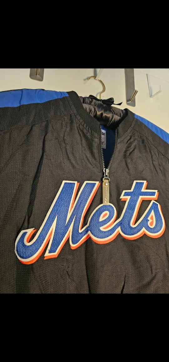 XL Vintage New York Mets MLB Baseball 1/4 Zip Jacket thumbnail