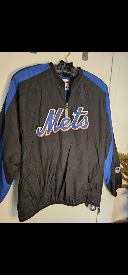 XL Vintage New York Mets MLB Baseball 1/4 Zip Jacket - photo 2