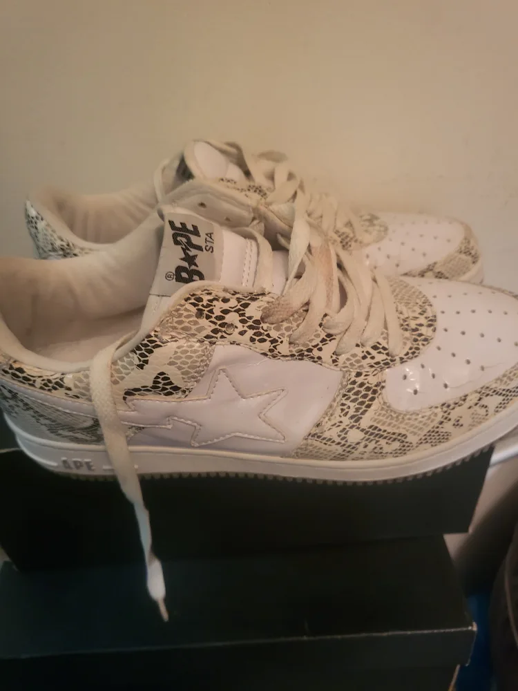 BAPE STA White Snakeskin Sneakers image indicator(5)