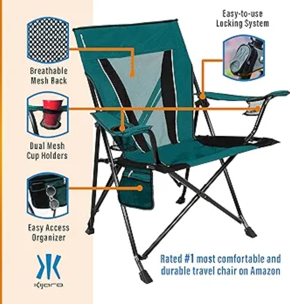Kijaro Dual Lock Folding Camping Chair - Teal - photo 2