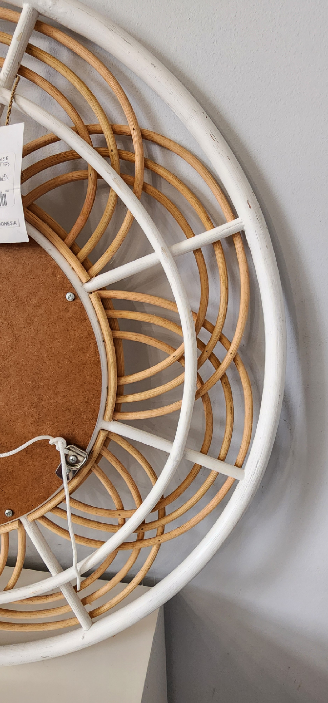 Rattan Mirror (Homesense) - White & Natural - photo 5