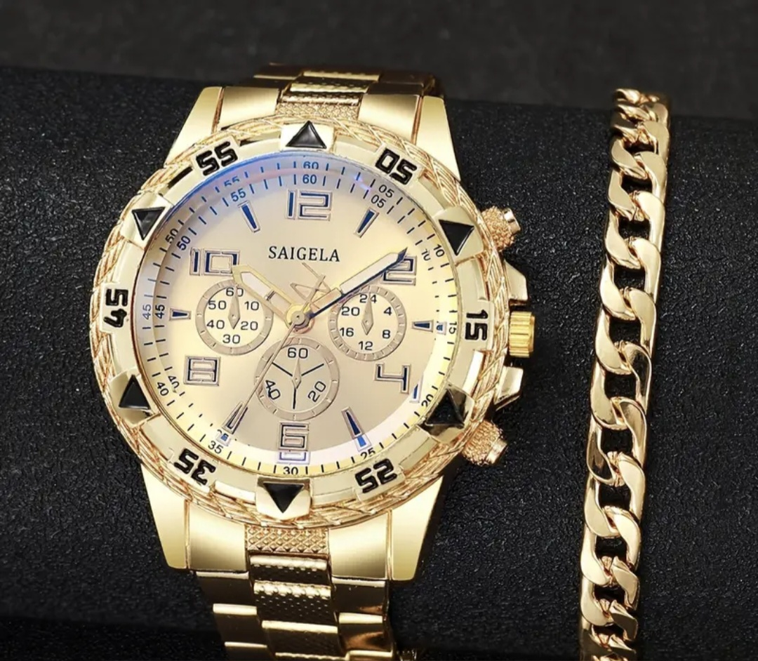 Saigela Golden Watch & Bracelet Set - photo 3