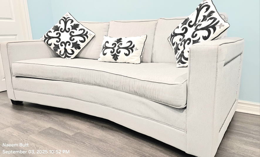 Light Grey Sofa with Pillows - photo 2