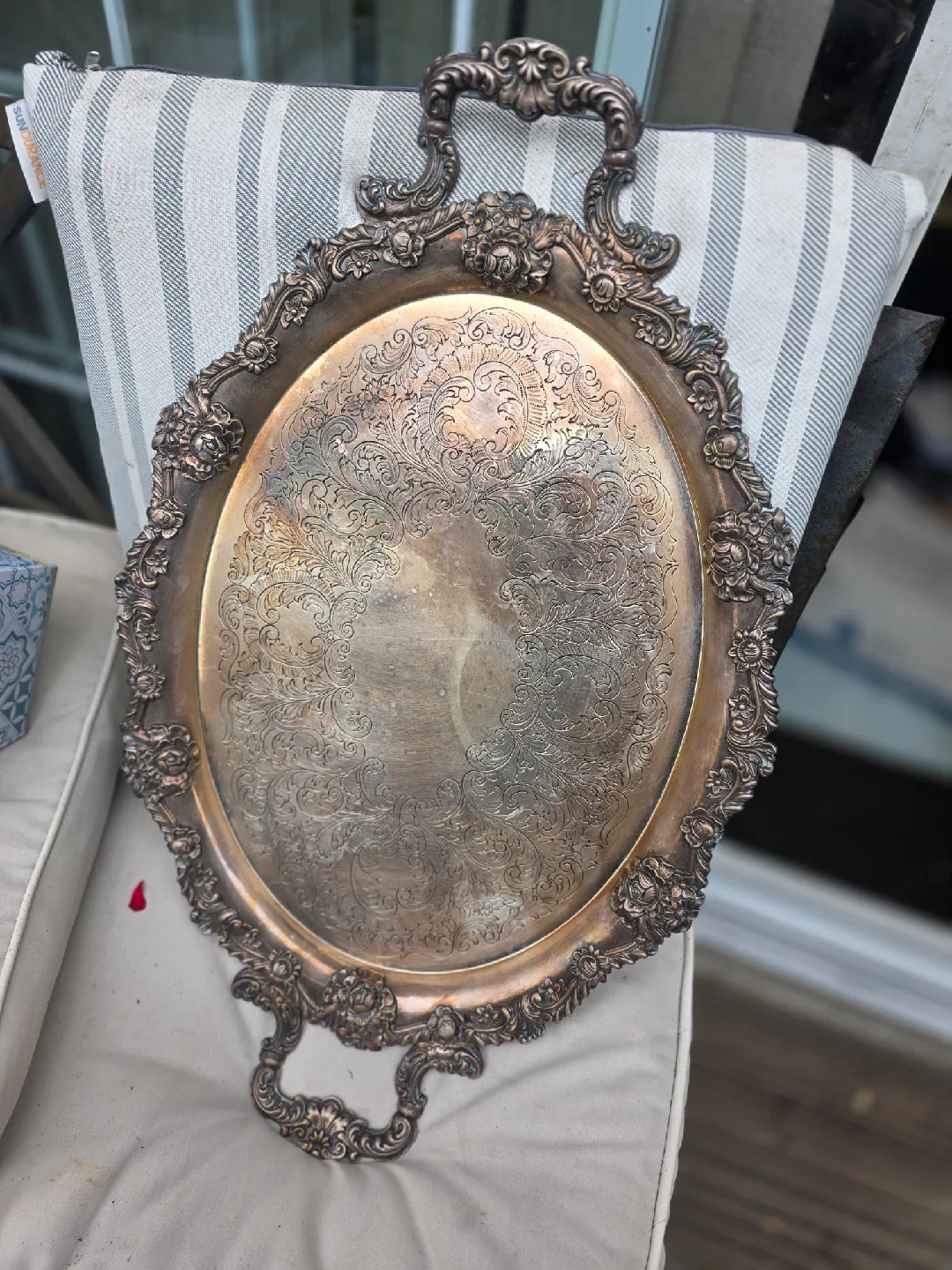 Vintage E.P.C. Silver Plated Serving Tray thumbnail