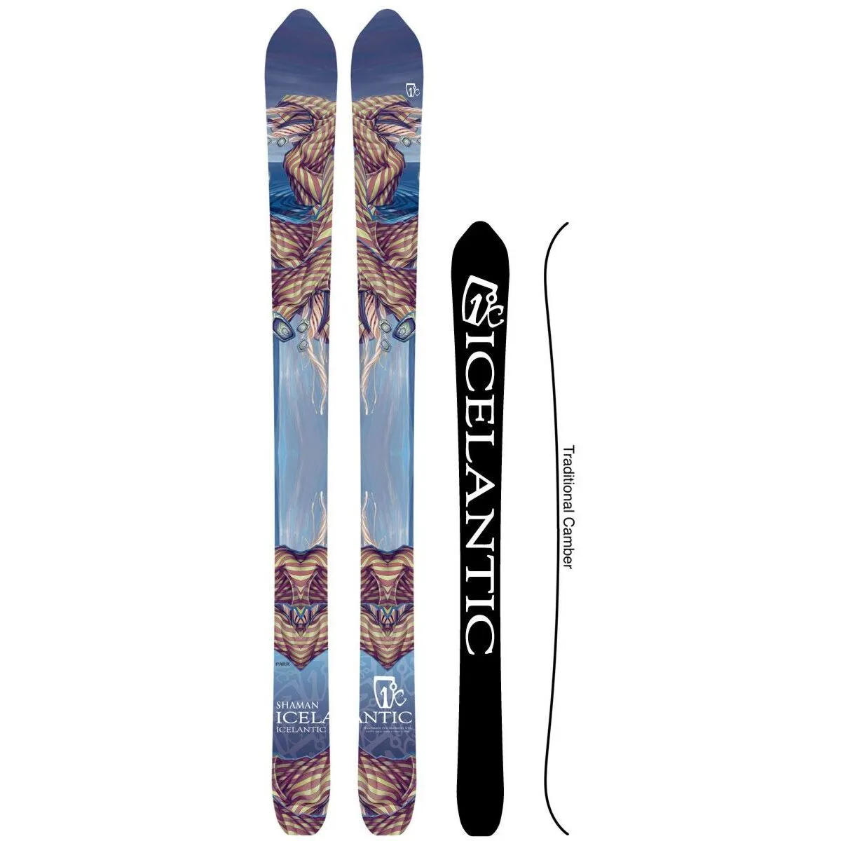 Icelandic shamans skis 170cm - with marker griffon bindings thumbnail