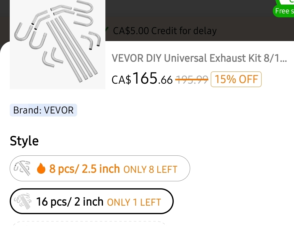 VEVOR DIY Universal Exhaust Kit 16pcs/2 inch