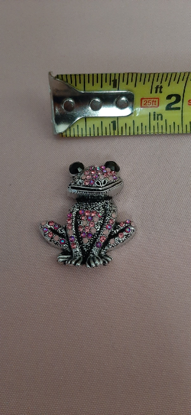 Frog Brooch - Pink Rhinestone - photo 3