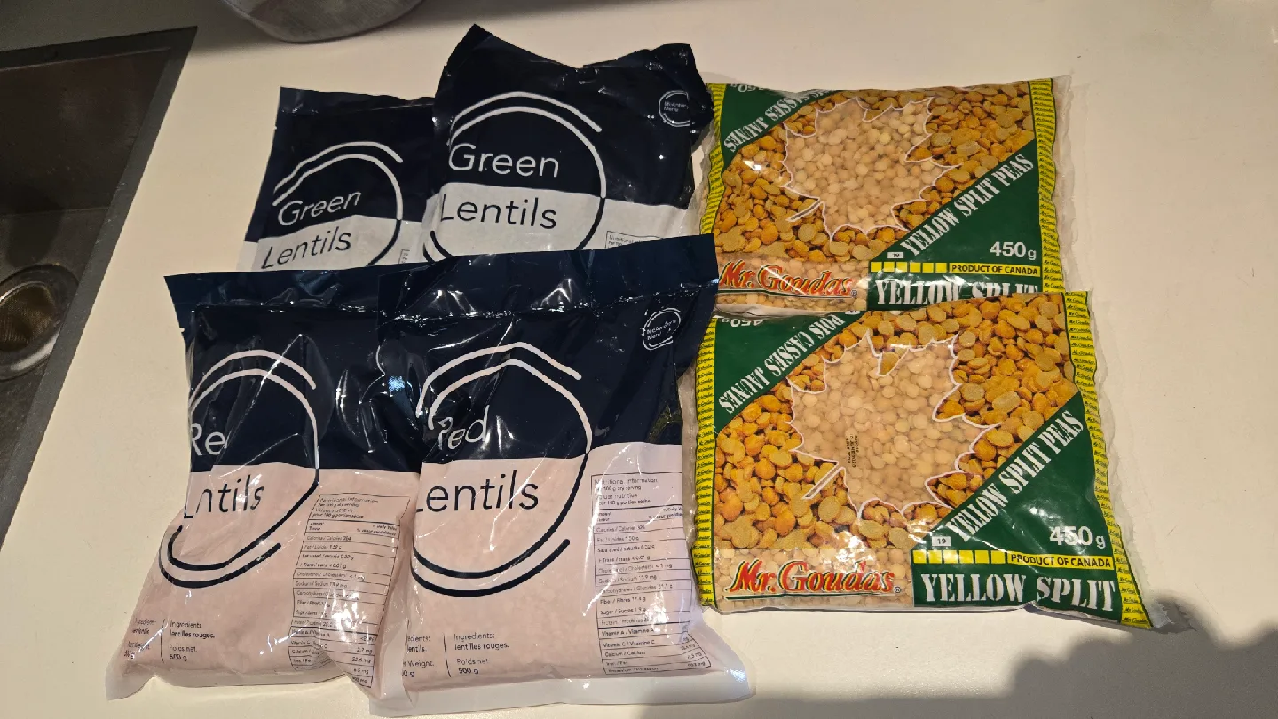 $4 - All 6 packs - Lentis and split peas thumbnail