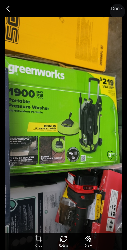 Greenworks 1900 PSI Portable Pressure Washer - New - photo 2