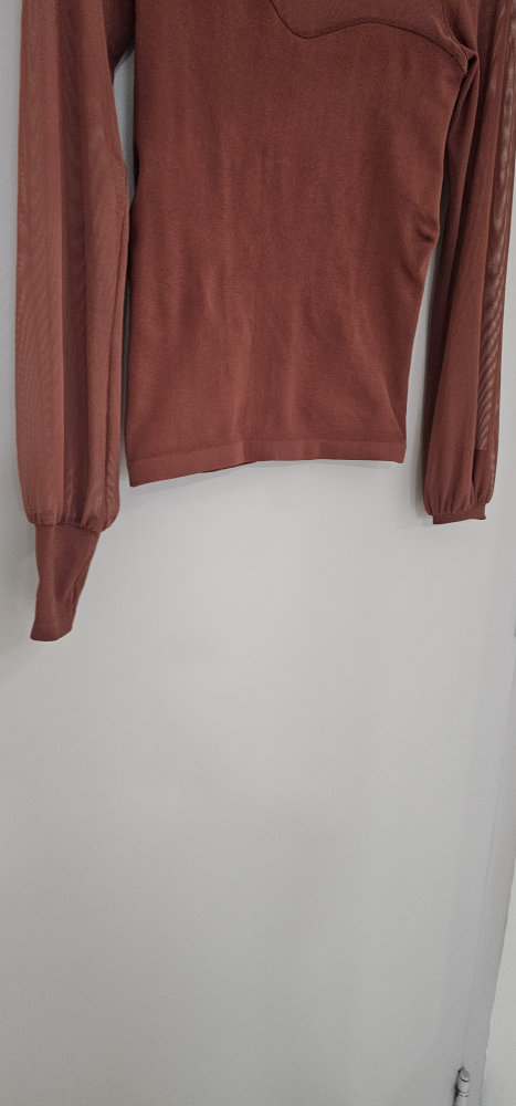 Long Sleeve Mesh Top - Size Small - photo 2