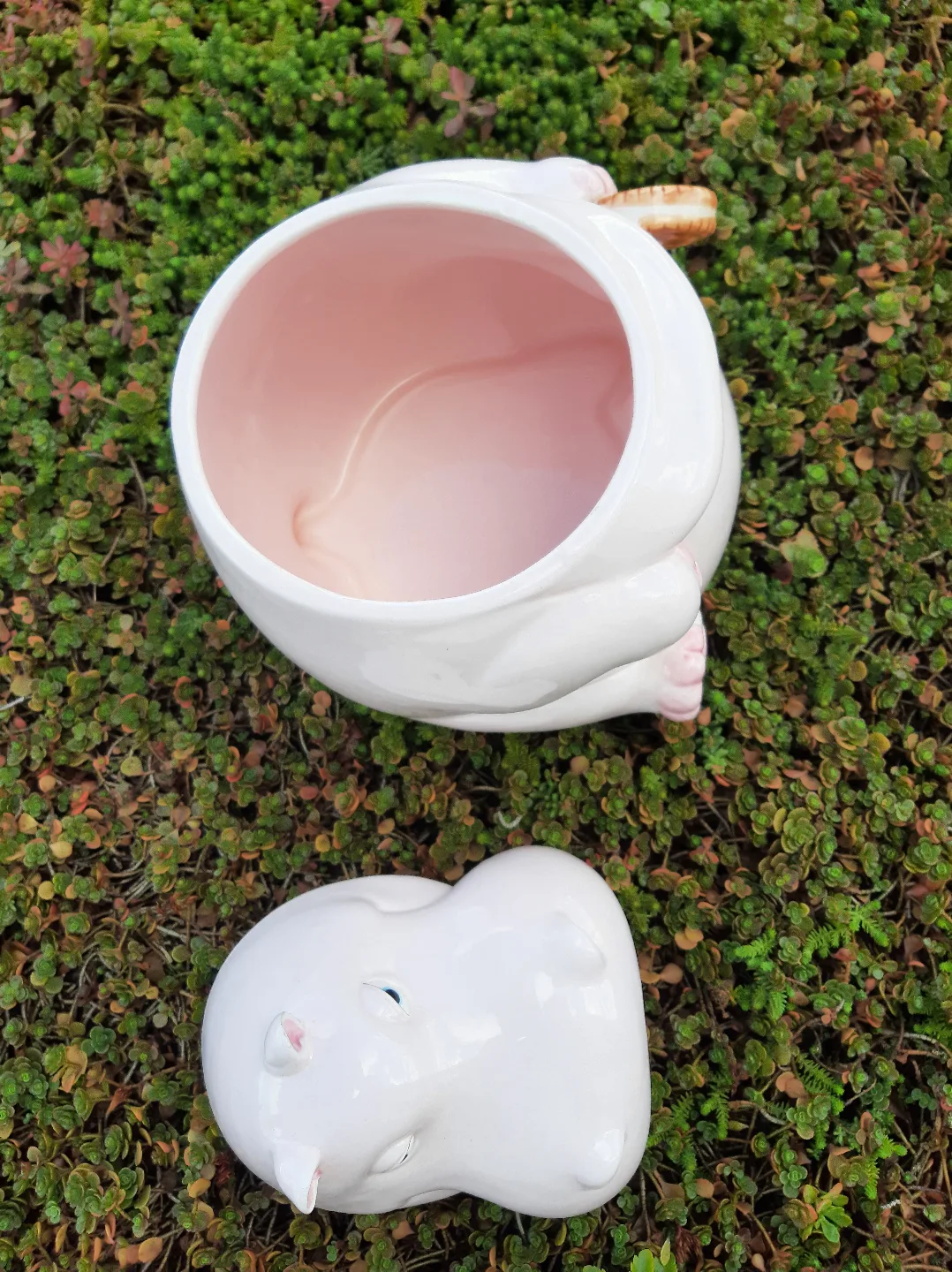 RARE Hand Painted Fitz And Floyd Pink Hippo Cookie Jar image indicator(6)