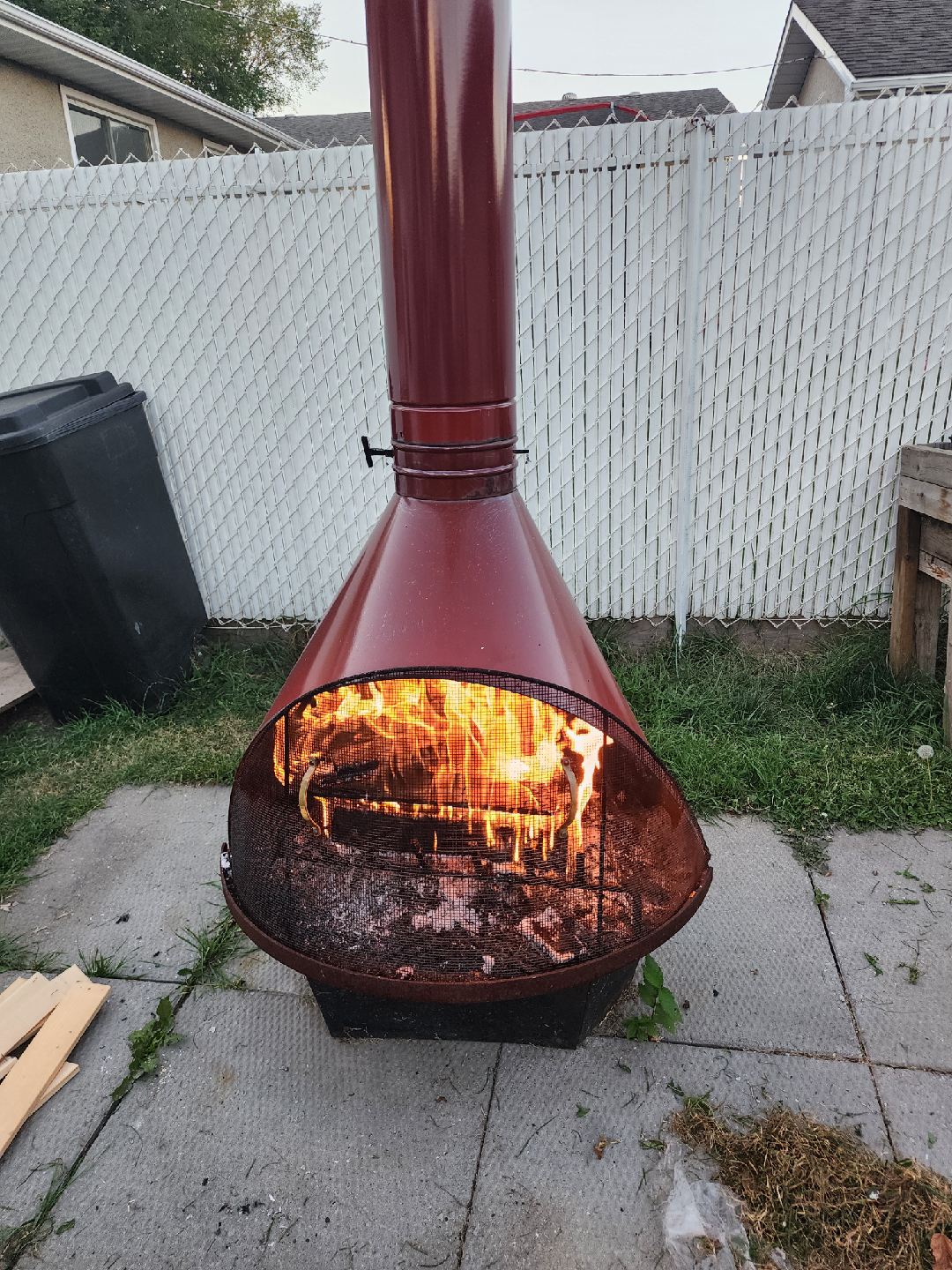 Vintage Red Enamel Cone Fireplace