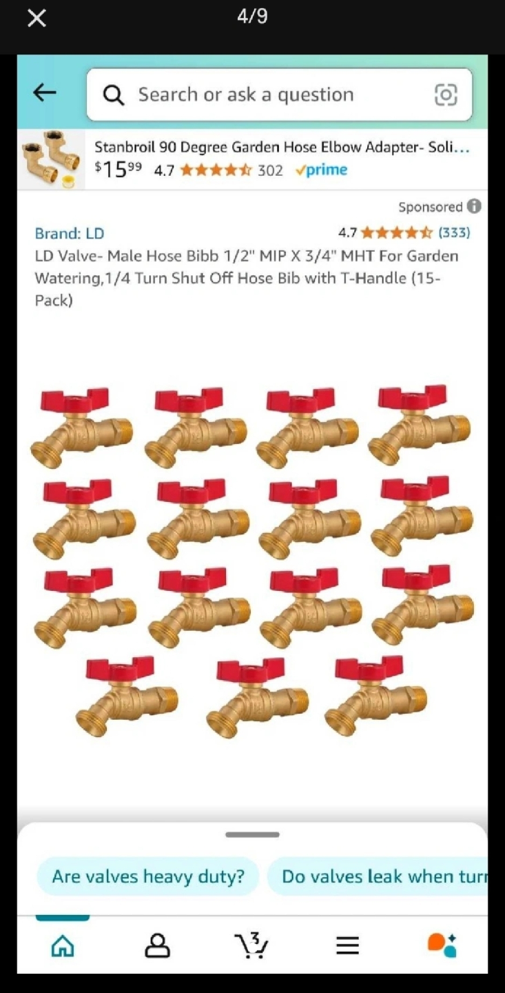 LD Valve 1/2" MIP x 3/4" MHT Garden Hose Bibb (15-Pack) - photo 5