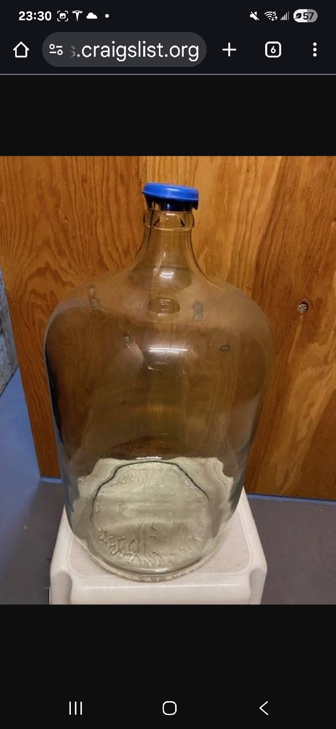 Glass Carboy Bottle with Blue Lid