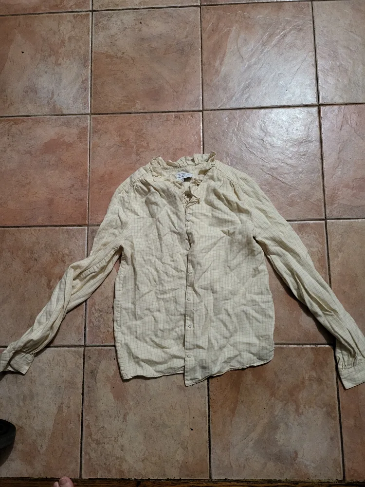 great condition size 0 yellow plaid blouse thumbnail