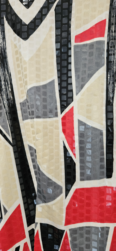 Geometric Multi-coloured Sequined Top, Size Medium - photo 3