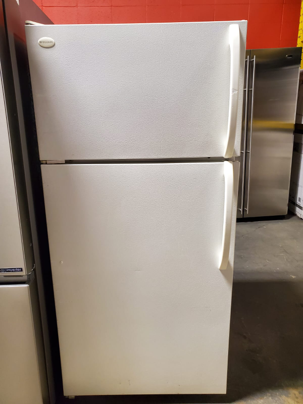 White Whirlpool Top Freezer Refrigerator