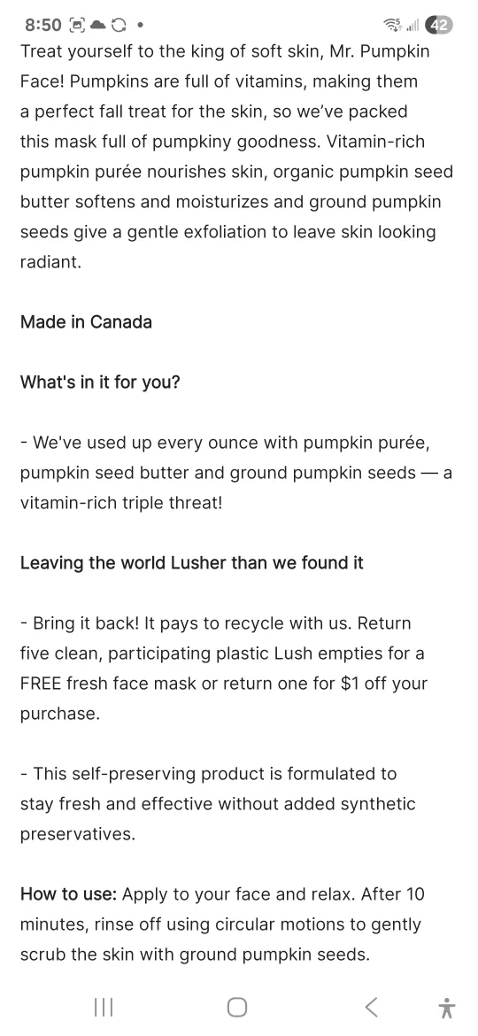 Mr Pumpkin fresh face mask image indicator(2)