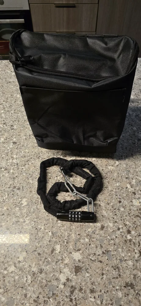 Black Bike Bag with Lock - thumbnail