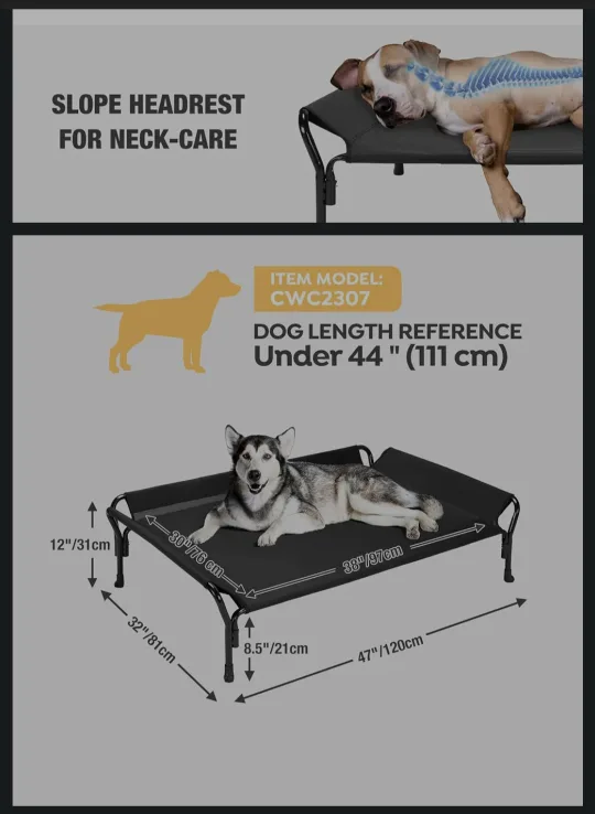 Veehoo Elevated Dog Bed - Black image indicator(9)