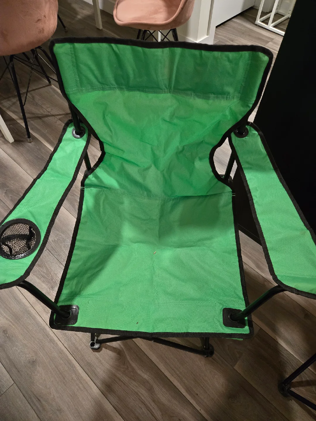 Folding Camp Chair - Green&red thumbnail