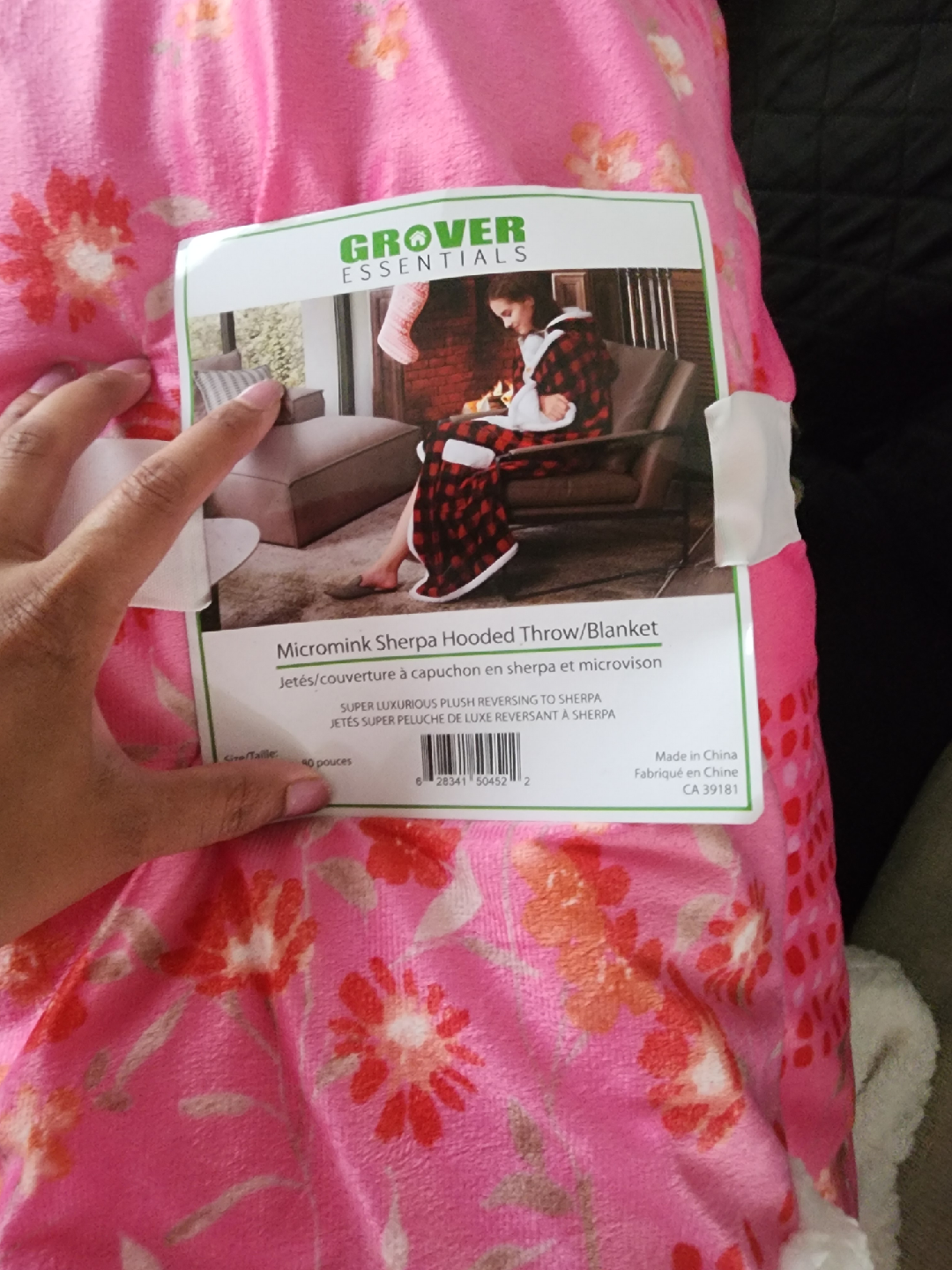 Grover Essentials Micromink Sherpa Hooded Blanket 60x80 - photo 4